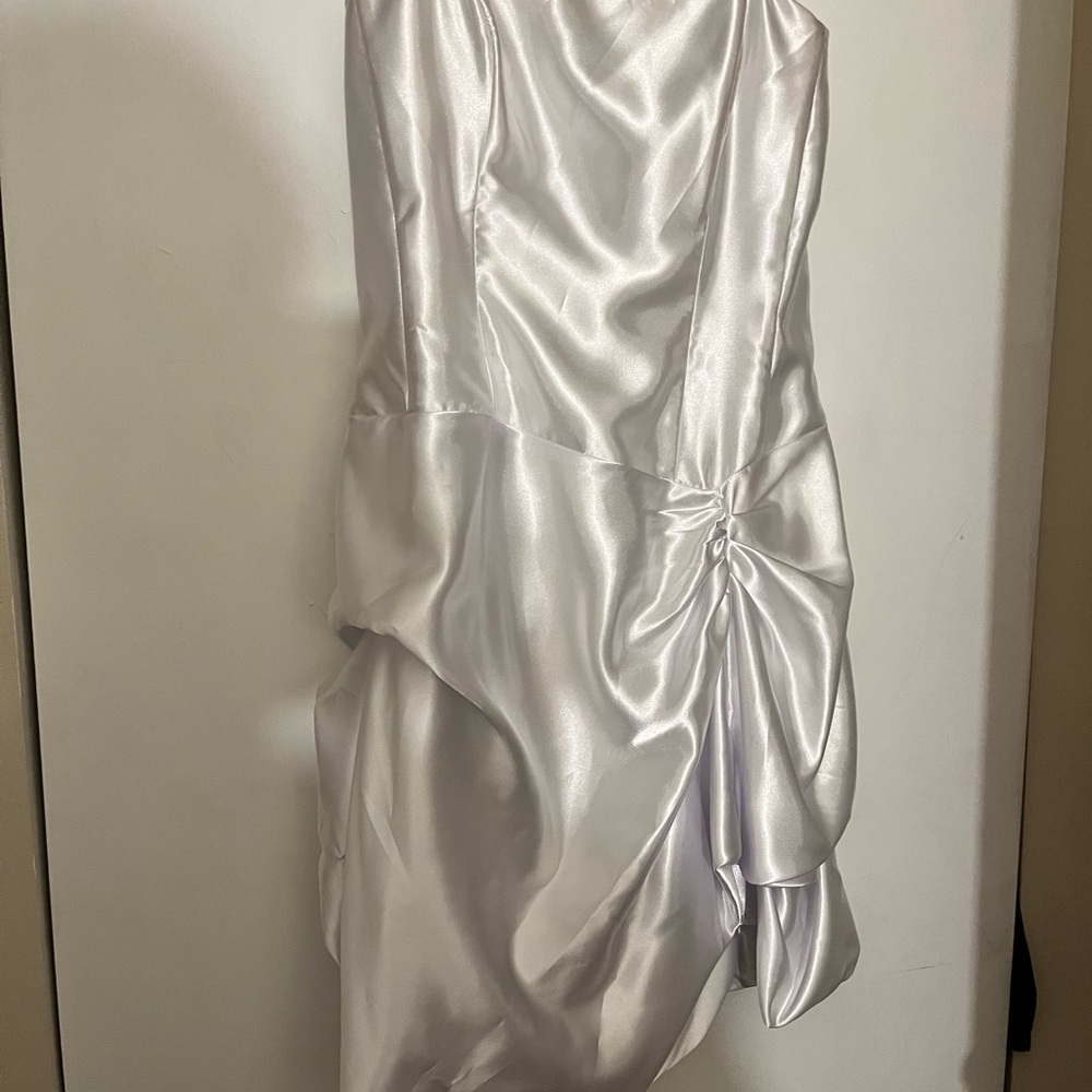 White shiny dress